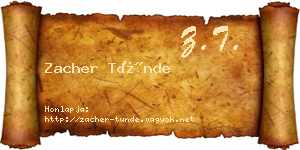 Zacher Tünde névjegykártya