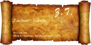 Zacher Tünde névjegykártya